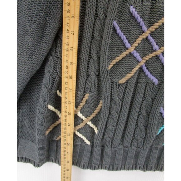 VINTAGE Colours Alexander Julian Sweater XL Linen Blend Pullover 90s - Picture 4 of 9